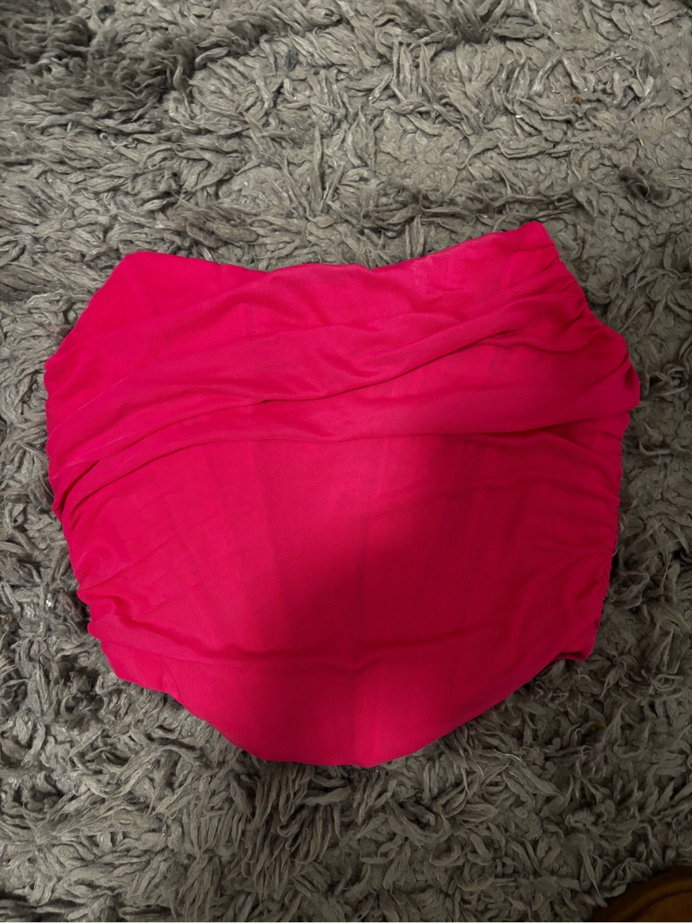 SHEIN Hot Pink Ruched Strapless Crop Top